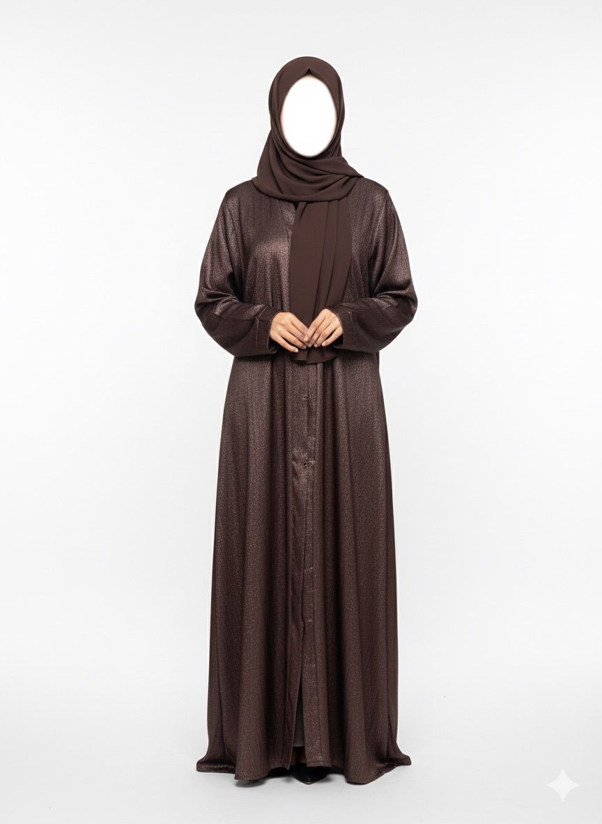 Metallic Shimmer Brown Abaya